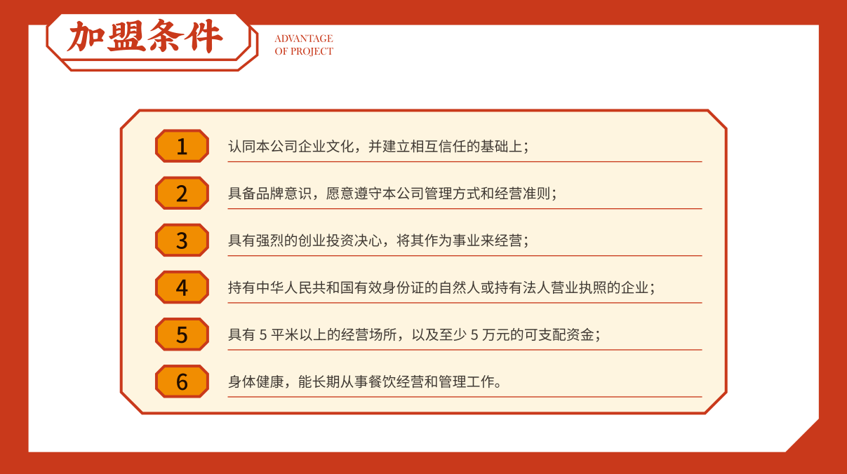 加盟條件